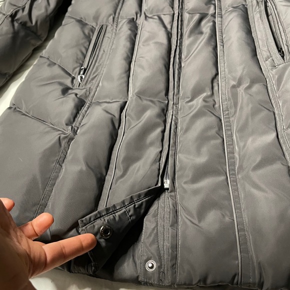 Calvin Klein hooded Trim Faux Fur puffy Coat Gray - Picture 9 of 16